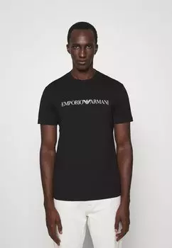 Футболка с принтом Emporio Armani, черный