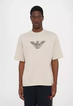Футболка с принтом Emporio Armani, кремовый