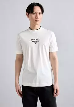 Футболка с принтом Emporio Armani, молочный