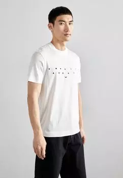 Футболка с принтом Emporio Armani, молочный