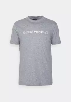 Футболка с принтом Emporio Armani, светло-серая
