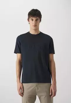 Футболка с принтом Emporio Armani, темно-синий