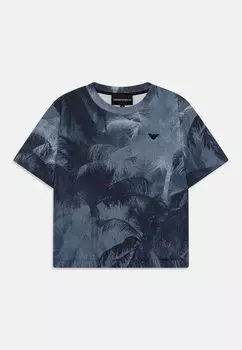 Футболка с принтом Emporio Armani, темно-синий