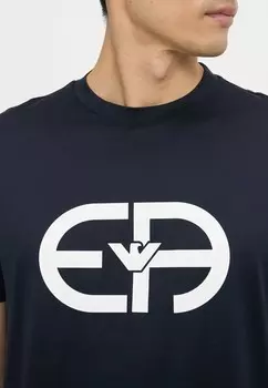 Футболка с принтом Emporio Armani, темно-синий