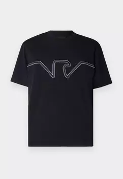Футболка с принтом Emporio Armani, темно-синий