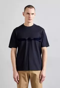 Футболка с принтом Emporio Armani, темно-синий