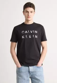 Футболка с принтом ENLARGED LOGO Calvin Klein, черный