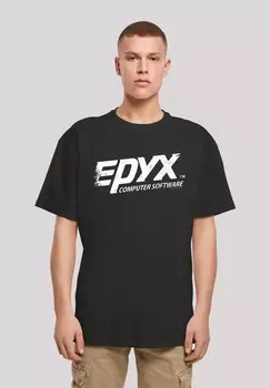 Футболка с принтом EPYX LOGO RETRO GAMING SEVENSQUARED F4NT4STIC, черный