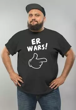 Футболка с принтом ER WARS SPRUCH COMIC HAND FUN-SHIRT MOONWORKS, цвет dunkelgrau