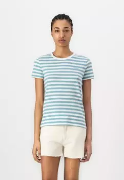 Футболка с принтом ESLA STRIPED BOSS, синий