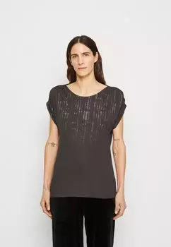 Футболка с принтом Esprit, антрацит