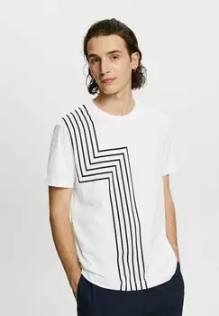 Футболка с принтом Esprit, белая