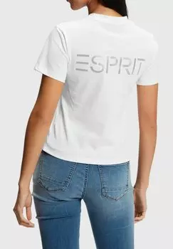 Футболка с принтом Esprit, белый
