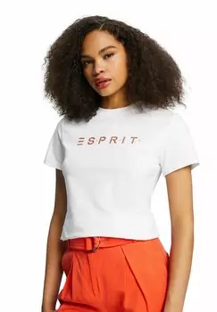 Футболка с принтом Esprit, белый