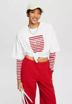 Футболка с принтом Esprit, белый