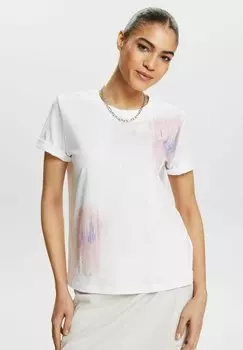 Футболка с принтом Esprit, белый