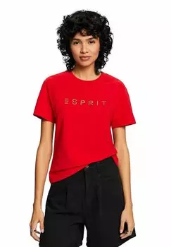 Футболка с принтом Esprit, красный