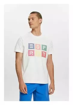 Футболка с принтом Esprit, молочный