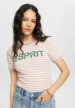 Футболка с принтом Esprit, розовый меланж