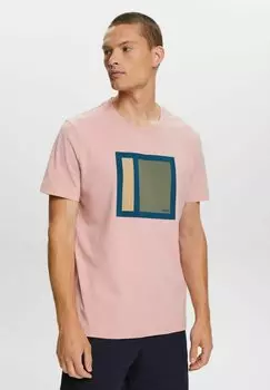 Футболка с принтом Esprit, розовый меланж