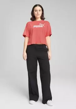 Футболка с принтом ESS CROPPED LOGO RELAXED Puma, красный