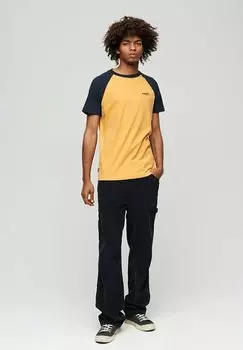 Футболка с принтом ESSENTIAL BASEBALL Superdry, цвет ochre yellow marl eclipse navy