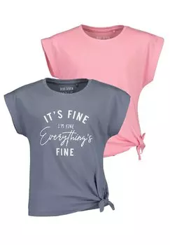 Футболка с принтом ESSENTIAL Blue Seven, цвет jeansblau/ azalea uni