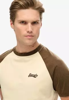 Футболка с принтом ESSENTIAL LOGO BASEBALL Superdry, бежевый