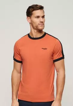 Футболка с принтом ESSENTIAL LOGO RETRO Superdry, цвет mango orange eclipse navy