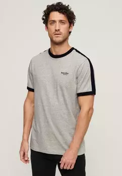 Футболка с принтом ESSENTIAL LOGO RETRO Superdry, цвет grey fleck marl black