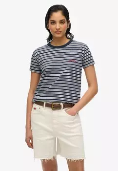 Футболка с принтом ESSENTIAL LOGO STRIPED Superdry, синий