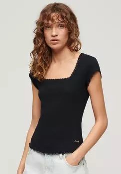 Футболка с принтом ESSENTIAL SQUARE NECK Superdry, цвет eclipse navy