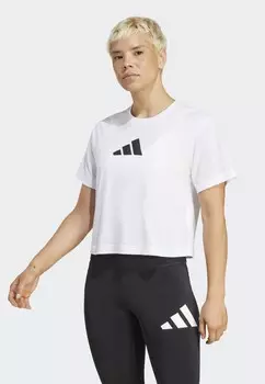 Футболка с принтом ESSENTIALS BIG PERFORMANCE adidas, белый