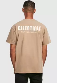 Футболка с принтом ESSENTIALS NEW GENERATION ACID WASHED Merchcode, бежевый