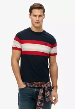 Футболка с принтом ESSENTIALS STRIPE Superdry, синий