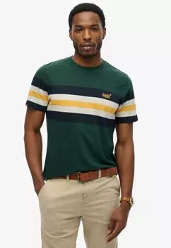 Футболка с принтом ESSENTIALS STRIPE Superdry, зеленый