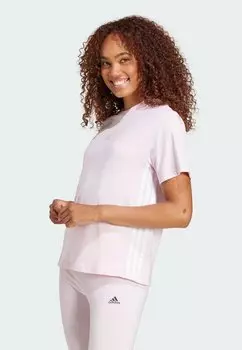 Футболка с принтом ESSENTIALS STRIPES adidas Sportswear, светло-розовый