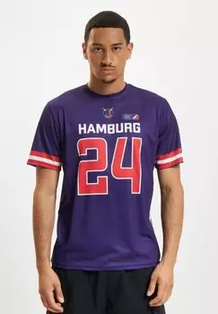 Футболка с принтом EUROPEAN LEAGUE HAMBURG SEA DEVILS DEF, синий
