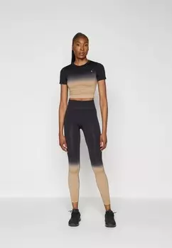 Футболка с принтом Even&Odd active, светло-коричневый