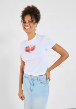 Футболка с принтом Even&Odd, белый