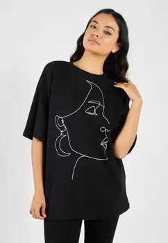 Футболка с принтом Even&Odd by Zalando, черный