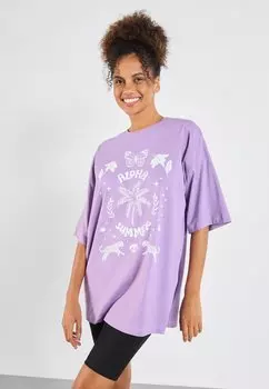 Футболка с принтом Even&Odd by Zalando, сиреневый