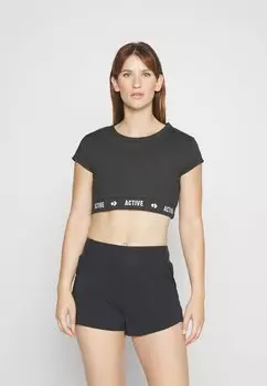 Футболка с принтом Even&Odd, черный