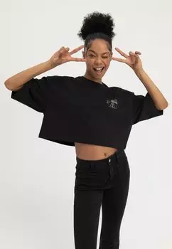 Футболка с принтом Even&Odd, черный