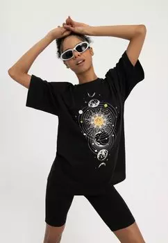 Футболка с принтом Even&Odd, черный