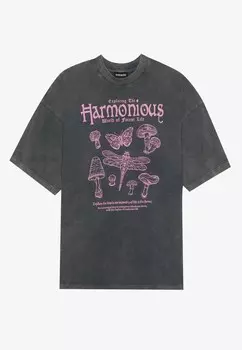 Футболка с принтом Even&Odd, черный