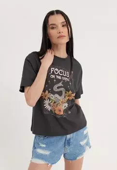 Футболка с принтом Even&Odd, цвет anthracite