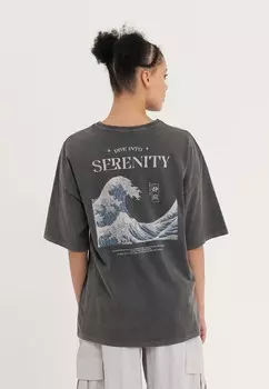 Футболка с принтом Even&Odd, цвет anthracite