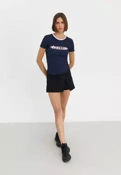 Футболка с принтом Even&Odd, темно-синий