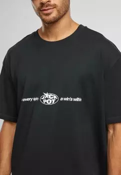 Футболка с принтом EVERY SPIN WINS Mister Tee, черный